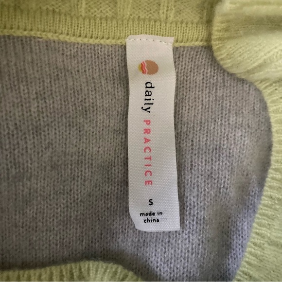 Anthropologie Daily Practice color blocked cashmere sweater. Size Small - Picture 4 of 6